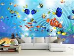 تصویر 3 از گالری عکس طرح پوستر کاغذ دیواری سه بعدی رویای زیر آب کارتونی اتاق کودک نقاشی دیواری