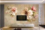 تصویر 3 از گالری عکس طرح پوستر کاغذ دیواری سه بعدی گل عتیقه نقاشی انتزاعی رنگ روغن به سبک اروپایی