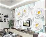 تصویر 2 از گالری عکس طرح پوستر کاغذ دیواری سه بعدی برجسته گل مدرن ساده اروپایی