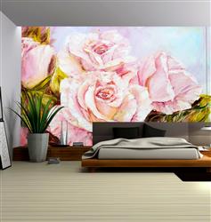 تصویر 4 از گالری عکس طرح پوستر کاغذ دیواری نقاشی رنگ روغن گل رز
