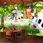 تصویر 6 از گالری عکس طرح پوستر کاغذ دیواری منظره جنگل زیبا و موسیقی اتاق کودک
