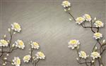 تصویر 4 از گالری عکس طرح لایه باز پوستر کاغذ دیواری سه بعدی گل سفید طلا و جواهر