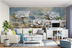 تصویر 3 از گالری عکس کاغذ دیواری سه بعدی طرح قدیمی انتزاعی الگوی گل اروپایی رنگ روغن دیوار