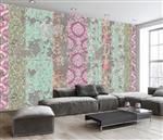 تصویر 4 از گالری عکس طرح پوستر کاغذ دیواری سه بعدی اروپایی دیوار سیمانی و الگوی داماسک رنگی