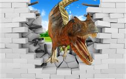 تصویر 1 از گالری عکس پوستر دیواری سه بعدی دایناسور