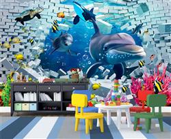 تصویر 2 از گالری عکس پوستر دیواری سه بعدی زندگی زیر دریا