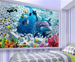 تصویر 5 از گالری عکس پوستر دیواری سه بعدی زندگی زیر دریا