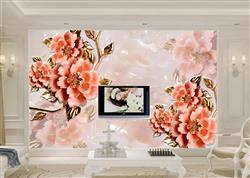 تصویر 2 از گالری عکس پوستر دیواری سه بعدی گل های هلندی  صورتی