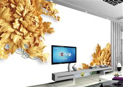 تصویر 2 از گالری عکس پوستر دیواری سه بعدی گل های هلندی قهوه ای طرح چوبی