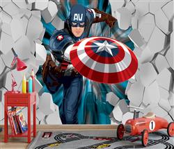 تصویر 3 از گالری عکس پوستر دیواری سه بعدی کارتونی کاپیتان آمریکا
