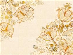 تصویر 1 از گالری عکس پوستر دیواری سه بعدی نقاشی گل های بژ