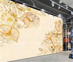 تصویر 2 از گالری عکس پوستر دیواری سه بعدی نقاشی گل های بژ