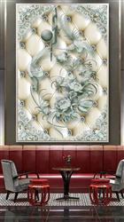 تصویر 3 از گالری عکس پوستر دیواری سه بعدی گل ها و پرندگان با تم مجسمه