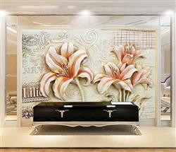 تصویر 2 از گالری عکس پوستر دیواری سه بعدی گل های هلندی صورتی