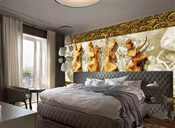 تصویر 4 از گالری عکس پوستر دیواری سه بعدی 4 مجسمه طلایی