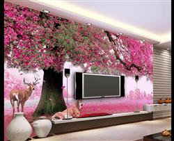 تصویر 2 از گالری عکس پوستر دیواری سه بعدی جنگل شکوفه های گیلاس