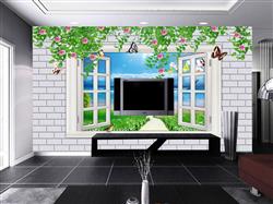تصویر 3 از گالری عکس پوستر دیواری سه بعدی پنجره ای با منظره دریا