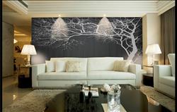 تصویر 5 از گالری عکس پوستر دیواری سه بعدی درخت سفید پس زمینه مشکی