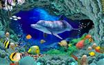 تصویر 1 از گالری عکس پوستر دیواری سه بعدی اقیانوس و ماهی ها