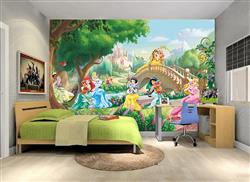 تصویر 3 از گالری عکس پوستر دیواری سه بعدی کارتونی شخصیت های دختر دیزنی در جنگل