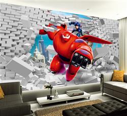 تصویر 2 از گالری عکس پوستر دیواری سه بعدی کارتونی قهرمان بزرگ