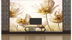 تصویر 4 از گالری عکس پوستر دیواری سه بعدی گل هلندی سفید