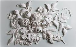 تصویر 1 از گالری عکس پوستر دیواری سه بعدی گل های هلندی گچ بری سفید
