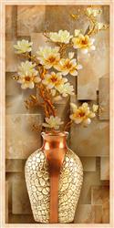 تصویر 1 از گالری عکس پوستر دیواری سه بعدی گل های شیپوری طلایی