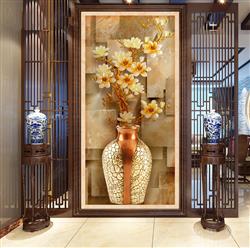 تصویر 3 از گالری عکس پوستر دیواری سه بعدی گل های شیپوری طلایی