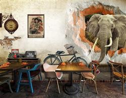 تصویر 2 از گالری عکس پوستر دیواری سه بعدی فیل در دیوار