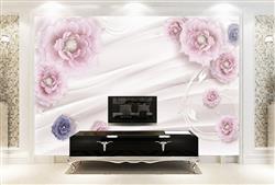 تصویر 3 از گالری عکس پوستر دیواری سه بعدی گل های صورتی و بنفش