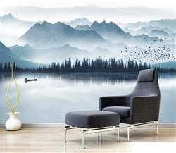 تصویر 3 از گالری عکس پوستر دیواری سه بعدی منظره زیبا کوه و دریاچه