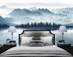 تصویر 4 از گالری عکس پوستر دیواری سه بعدی منظره زیبا کوه و دریاچه