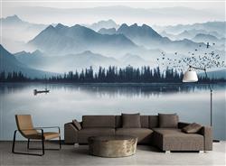 تصویر 6 از گالری عکس پوستر دیواری سه بعدی منظره زیبا کوه و دریاچه