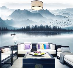 تصویر 7 از گالری عکس پوستر دیواری سه بعدی منظره زیبا کوه و دریاچه