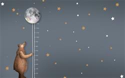 تصویر 1 از گالری عکس پوستر دیواری سه بعدی خرس در حال بالا رفتن از ماه!