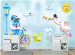 تصویر 4 از گالری عکس پوستر دیواری سه بعدی نقاشی حیوانات در حال بازی در شهر