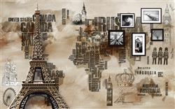 تصویر 1 از گالری عکس پوستر دیواری سه بعدی فانتزی برج ایفل در پاریس