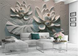 تصویر 4 از گالری عکس پوستر دیواری سه بعدی گل های تراشیده شده بر روی گچ