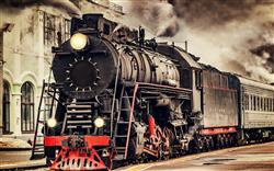 تصویر 1 از گالری عکس نقاشی واگن قطار قدیمی در راه آهن