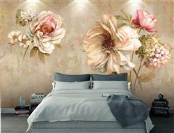 تصویر 2 از گالری عکس پوستر دیواری سه بعدی  نقاشی گل های زیبای رنگارنگ