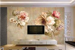 تصویر 3 از گالری عکس پوستر دیواری سه بعدی  نقاشی گل های زیبای رنگارنگ
