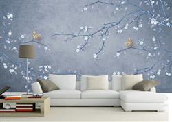 تصویر 4 از گالری عکس پوستر دیواری سه بعدی شاخه های درخت با شکوفه های شب تاب