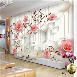 تصویر 5 از گالری عکس پوستر دیواری سه بعدی گل های برجسته و صورتی با اشکال انتزاعی