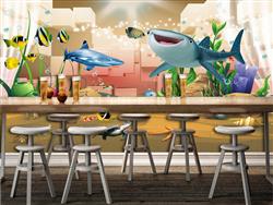 تصویر 2 از گالری عکس پوستر دیواری سه بعدی کارتونی جانوران دریایی