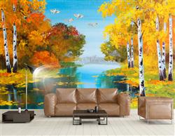تصویر 4 از گالری عکس نقاشی رنگ روغن درختان پاییزی