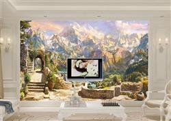 تصویر 2 از گالری عکس پوستر دیواری سه بعدی منظره قدیمی کوه ها و دره زیبا