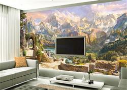 تصویر 5 از گالری عکس پوستر دیواری سه بعدی منظره قدیمی کوه ها و دره زیبا