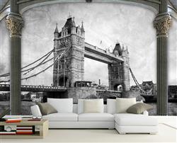 تصویر 5 از گالری عکس پوستر دیواری سه بعدی پل کمبریج انگلستان سیاه و سفید