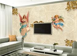 تصویر 5 از گالری عکس پوستر دیواری سه بعدی گوی ها در راهرو و طرح های طلایی